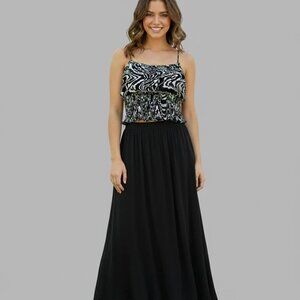 PacSun Black White Zebra Print Crop Top Leather Straps Size Medium